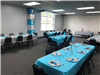 Tables in WIFC laid for a birthday party