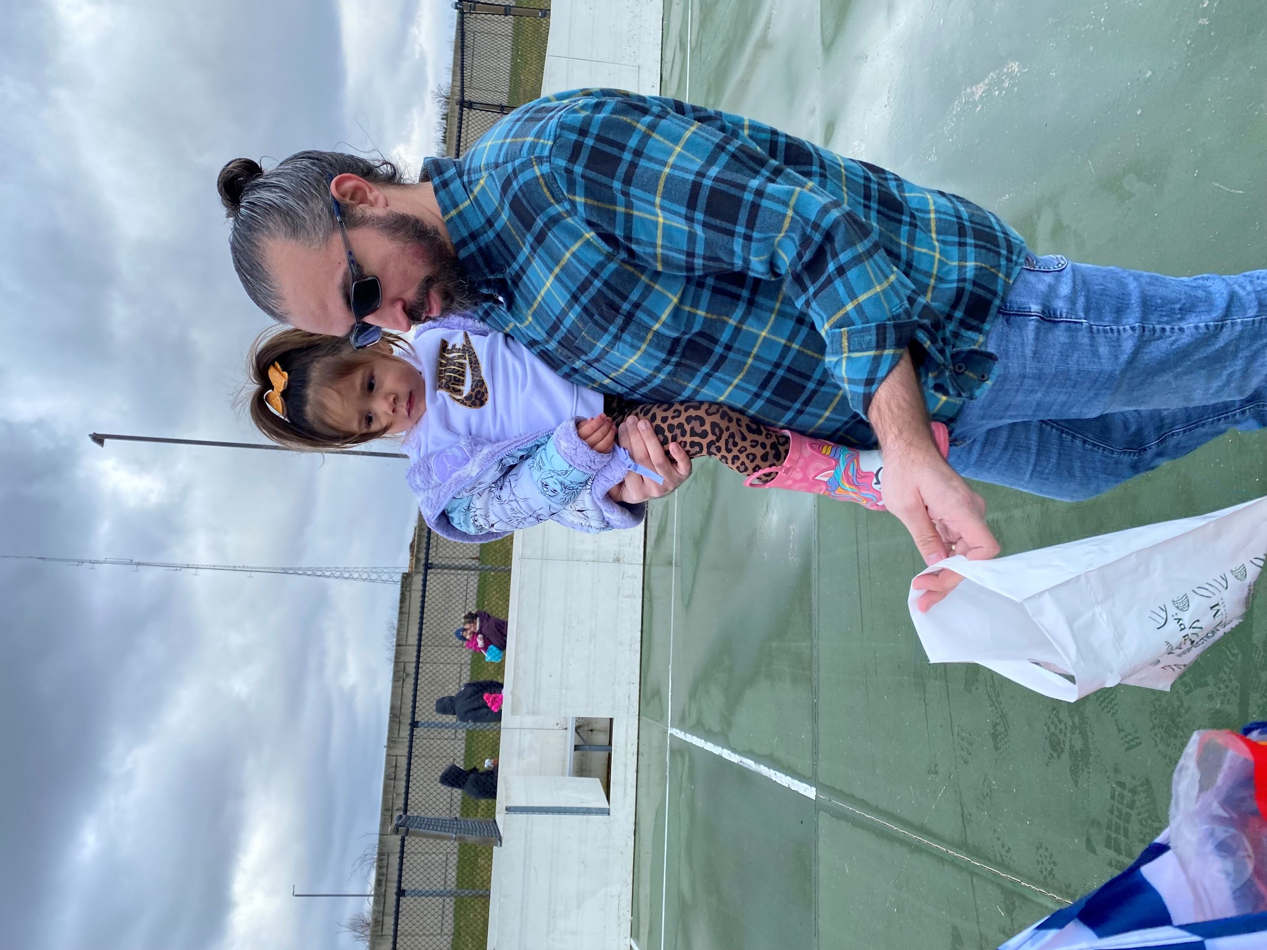 Dad and child at Easter Egg Hunt