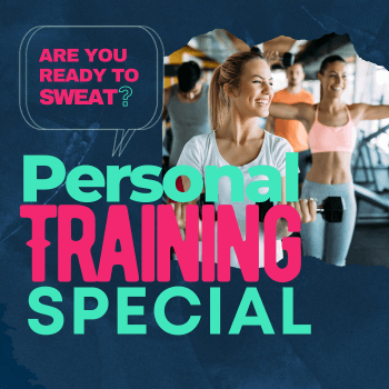 women working out with a dark blue background