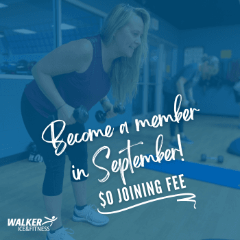 Woman working out with a translucent blue foreground