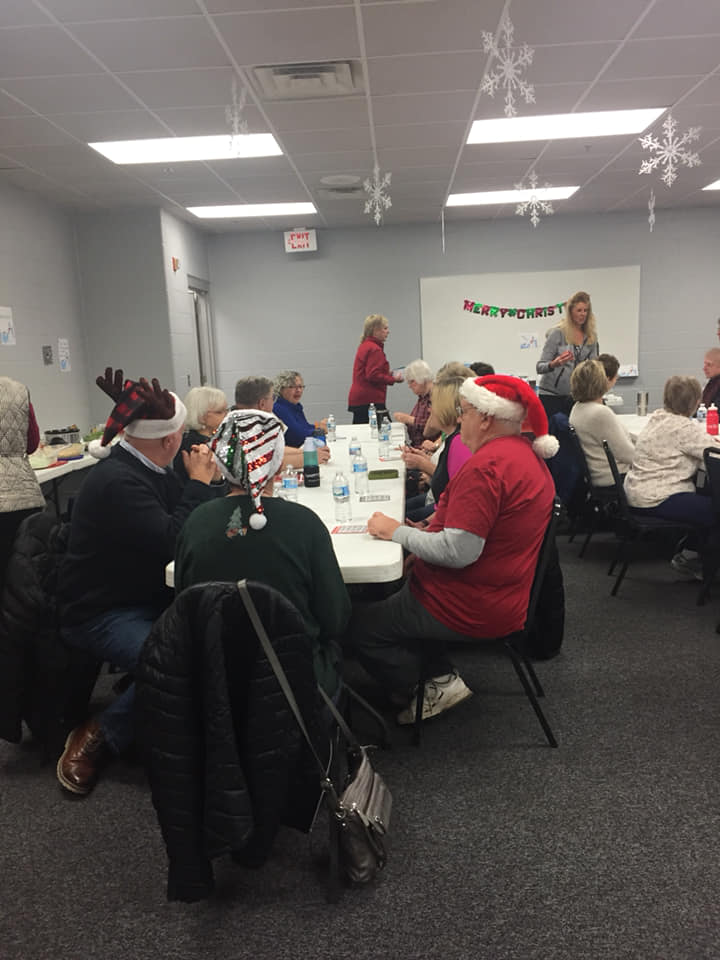 Adults at a Christmas party