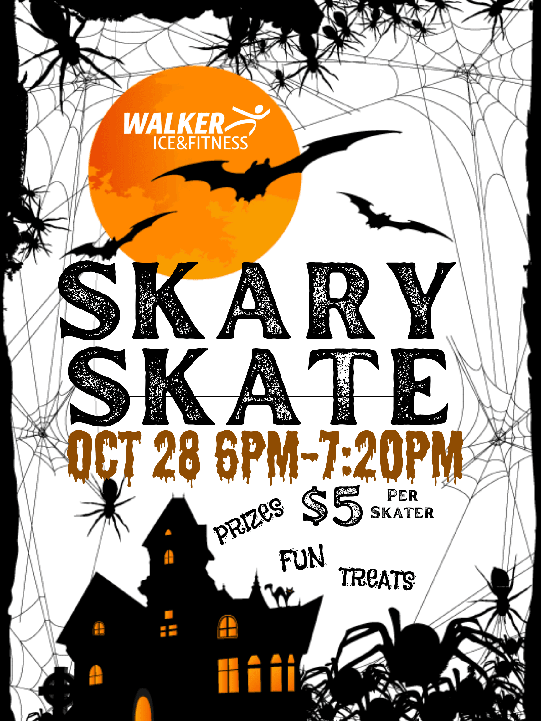 Skary Skate 23 information image has a spooky house